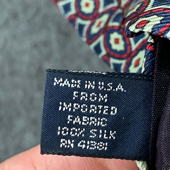 VTG Polo Ralph Lauren Necktie Mens Silk Geometric 90's Hand‎ Made A1 - Picture 5 of 6